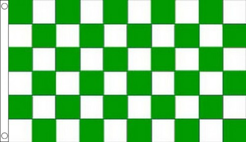 Green and white check flag - white,